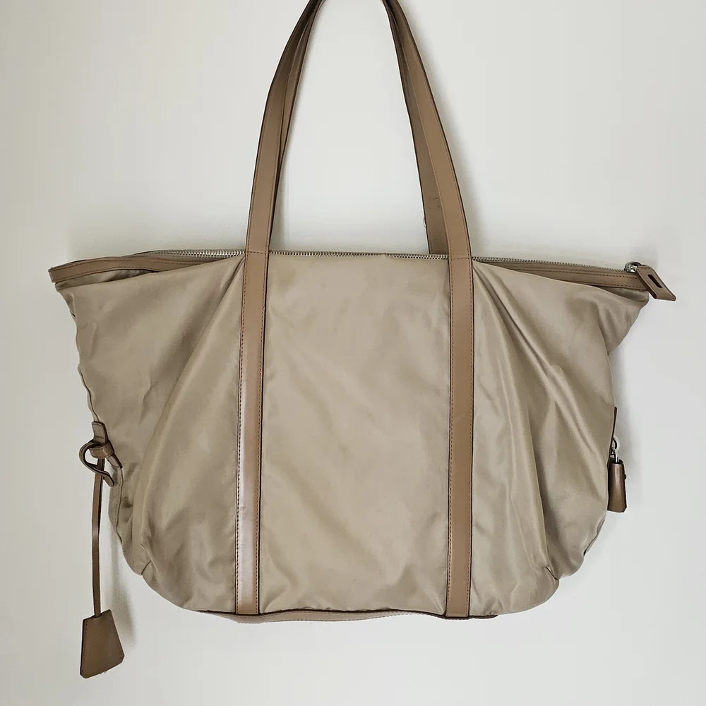 Prada Tessuto Tan Nylon Tote Bag - Picture 2 of 11